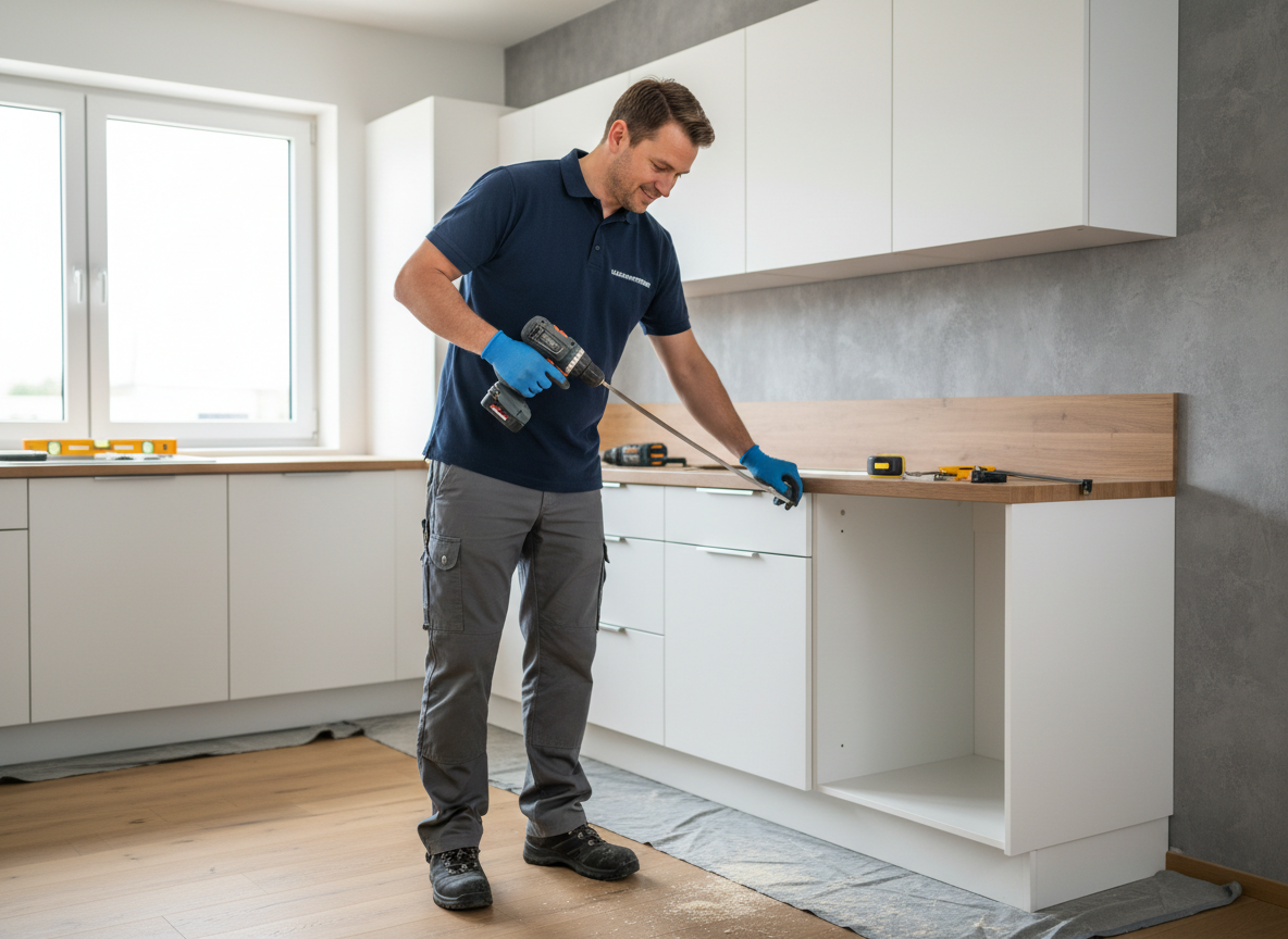 Moderne Küche – Montage abgeschlossen